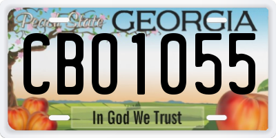 GA license plate CBO1055