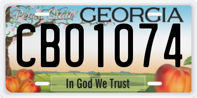 GA license plate CBO1074