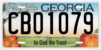 GA license plate CBO1079