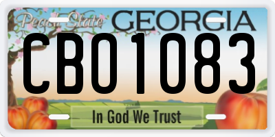 GA license plate CBO1083