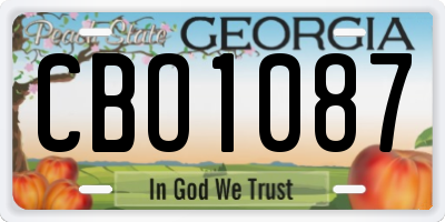GA license plate CBO1087