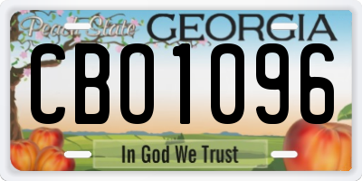 GA license plate CBO1096