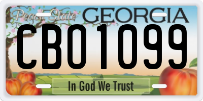 GA license plate CBO1099