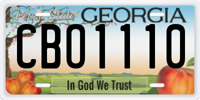 GA license plate CBO1110