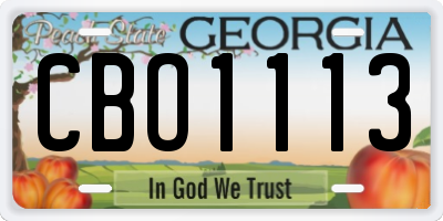 GA license plate CBO1113