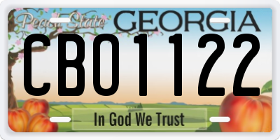 GA license plate CBO1122
