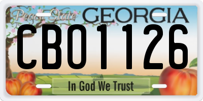 GA license plate CBO1126