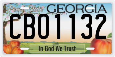 GA license plate CBO1132
