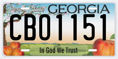 GA license plate CBO1151