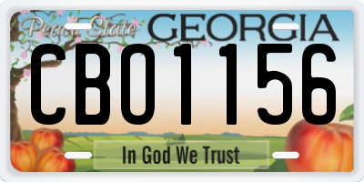 GA license plate CBO1156