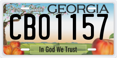GA license plate CBO1157