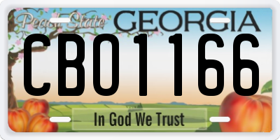 GA license plate CBO1166