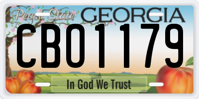 GA license plate CBO1179