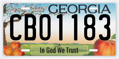 GA license plate CBO1183