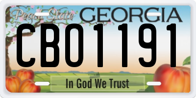 GA license plate CBO1191
