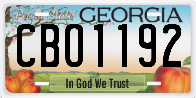 GA license plate CBO1192