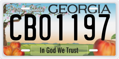 GA license plate CBO1197