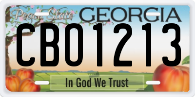 GA license plate CBO1213
