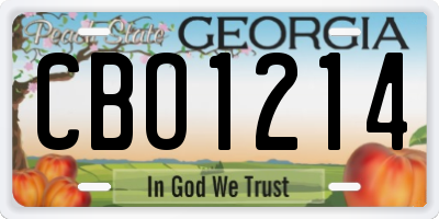 GA license plate CBO1214