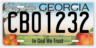 GA license plate CBO1232