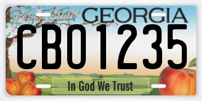 GA license plate CBO1235
