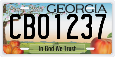 GA license plate CBO1237
