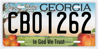 GA license plate CBO1262