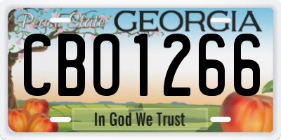 GA license plate CBO1266