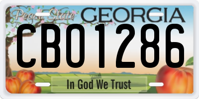 GA license plate CBO1286