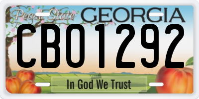 GA license plate CBO1292