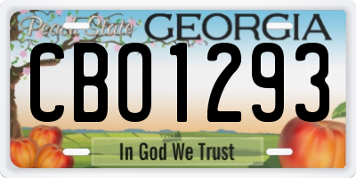 GA license plate CBO1293