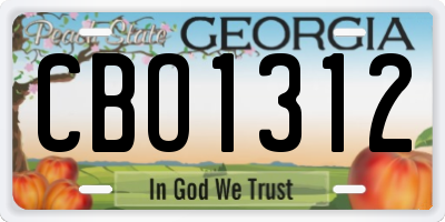 GA license plate CBO1312
