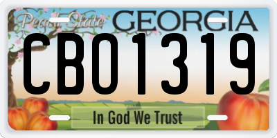 GA license plate CBO1319