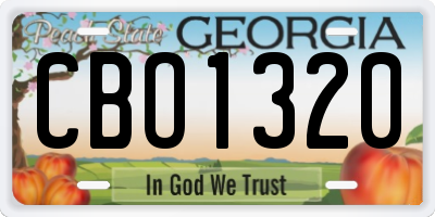 GA license plate CBO1320