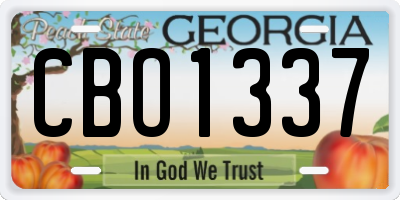 GA license plate CBO1337