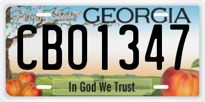 GA license plate CBO1347