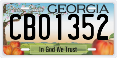 GA license plate CBO1352
