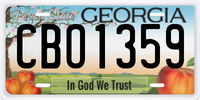 GA license plate CBO1359