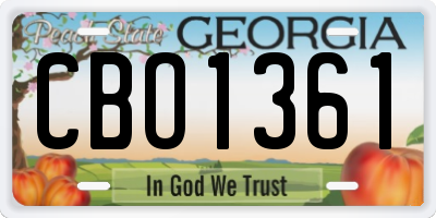 GA license plate CBO1361