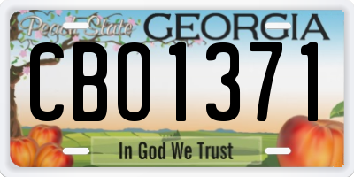 GA license plate CBO1371