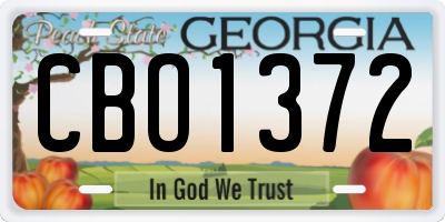 GA license plate CBO1372