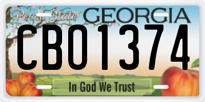 GA license plate CBO1374