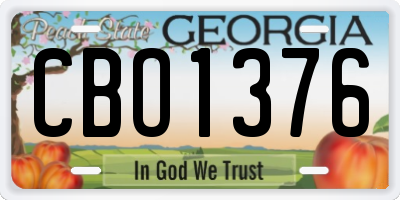 GA license plate CBO1376