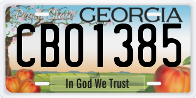 GA license plate CBO1385