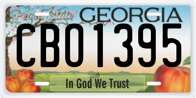 GA license plate CBO1395