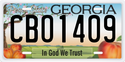 GA license plate CBO1409