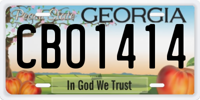 GA license plate CBO1414