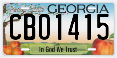 GA license plate CBO1415