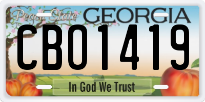 GA license plate CBO1419