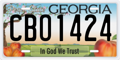 GA license plate CBO1424